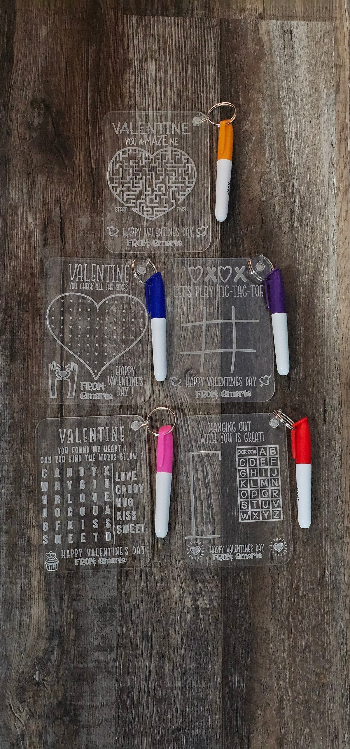 Valentine's Day Acrylic Dry-Erase Activity Card